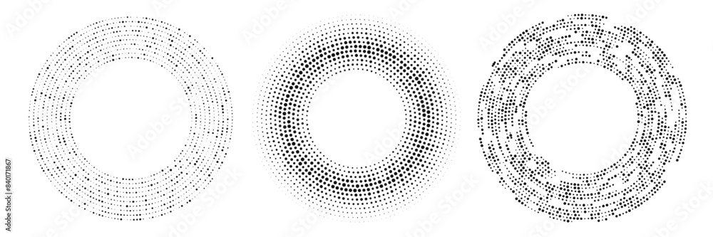 Set of circle halftone dotted backgrounds Set of circle halftone dotted backgrounds