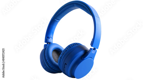 blue wireless design headphone isolated on transparent background