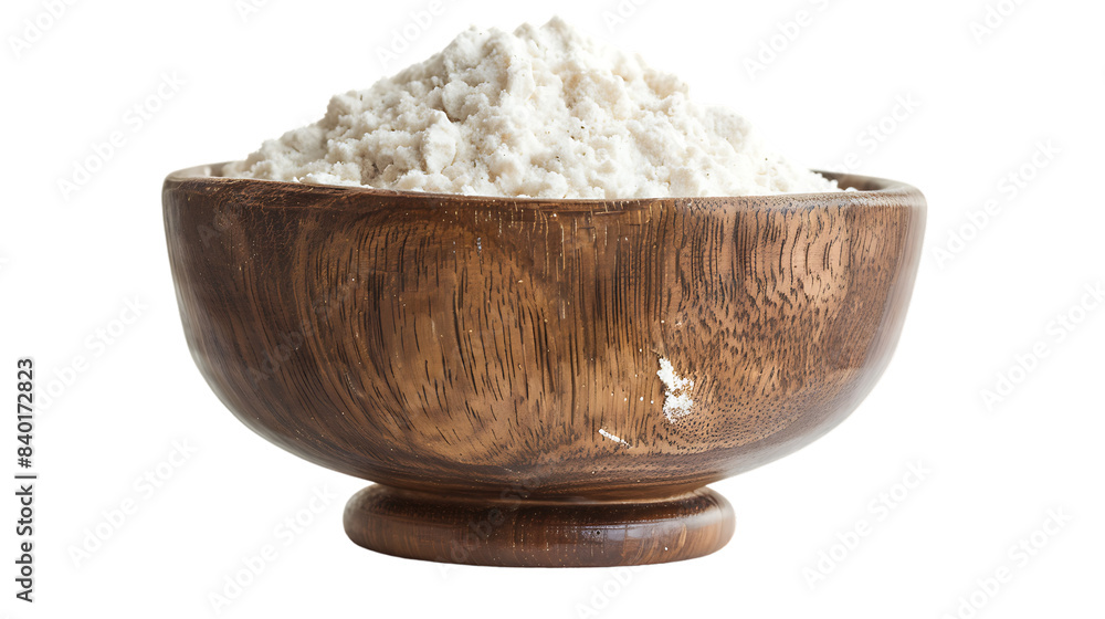 Bowl with rice flour isolated on transparent background Bowl with rice flour isolated on transparent background