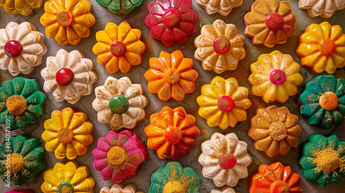 colorful biscuits in a basket