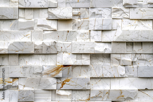 a white brick wall with gold specks