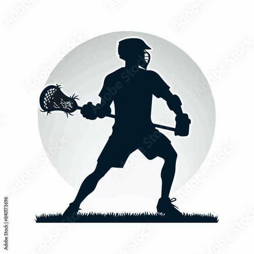 Male Lacrosse Player Silhouette