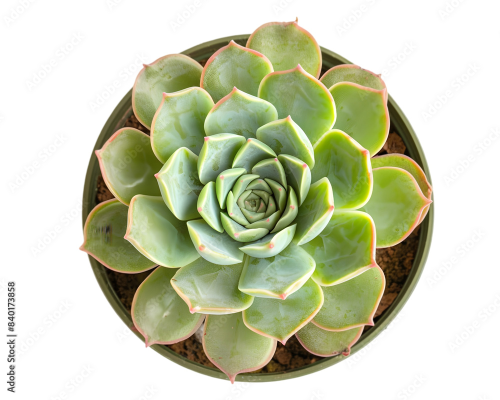 Obraz premium Succulent outdoor plant in small pot sitting a desk on transparent background