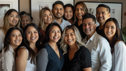 A group photo of smiling individuals of various ages and backgrounds, all with perfect vision after laser correction, with the tagline. Ai generated