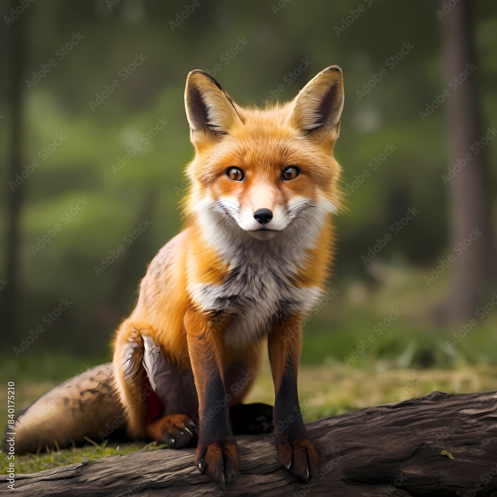 Fototapeta premium red fox cub vulpes in the wild