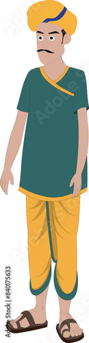 Indian Minister character for cartoon animation. ujir mantri character design. Indian courtier character