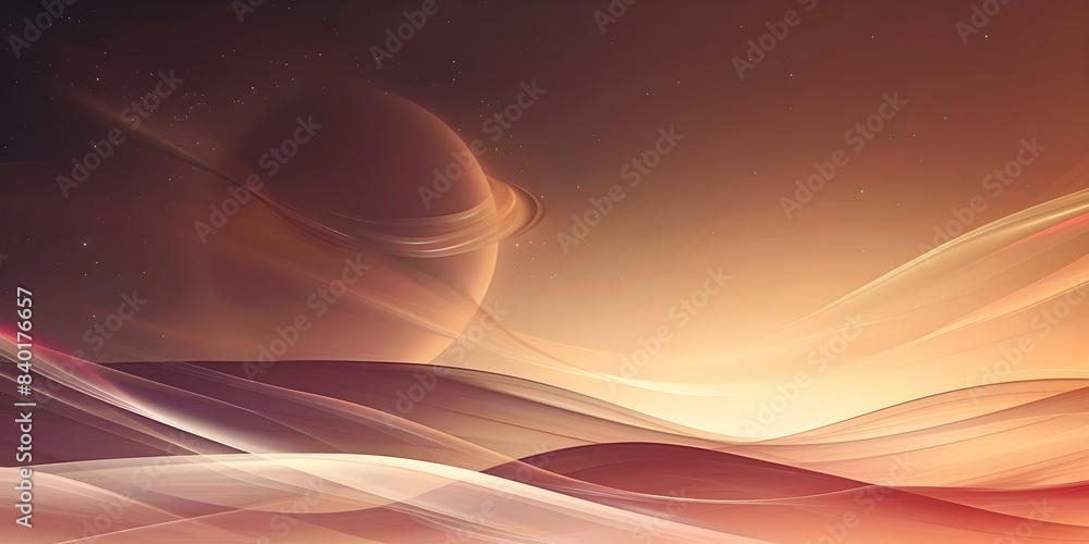 Obraz premium Abstract gradient planets in a 2D panoramic space wallpaper for web design. Concept Abstract Art, Gradient Planets, 2D Panoramic, Space Wallpaper, Web Design