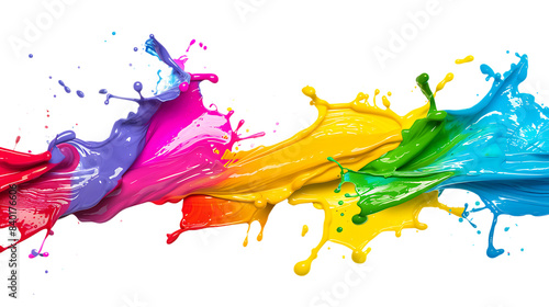 Fototapeta Naklejka Na Ścianę i Meble -  Colorful paint splashes isolated on transparent background