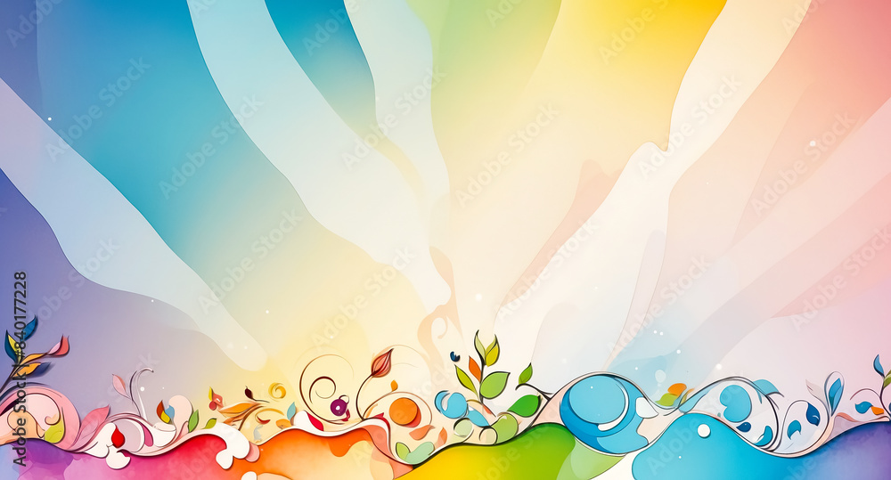 Fototapeta premium Colorful Abstract Background with Floral Elements