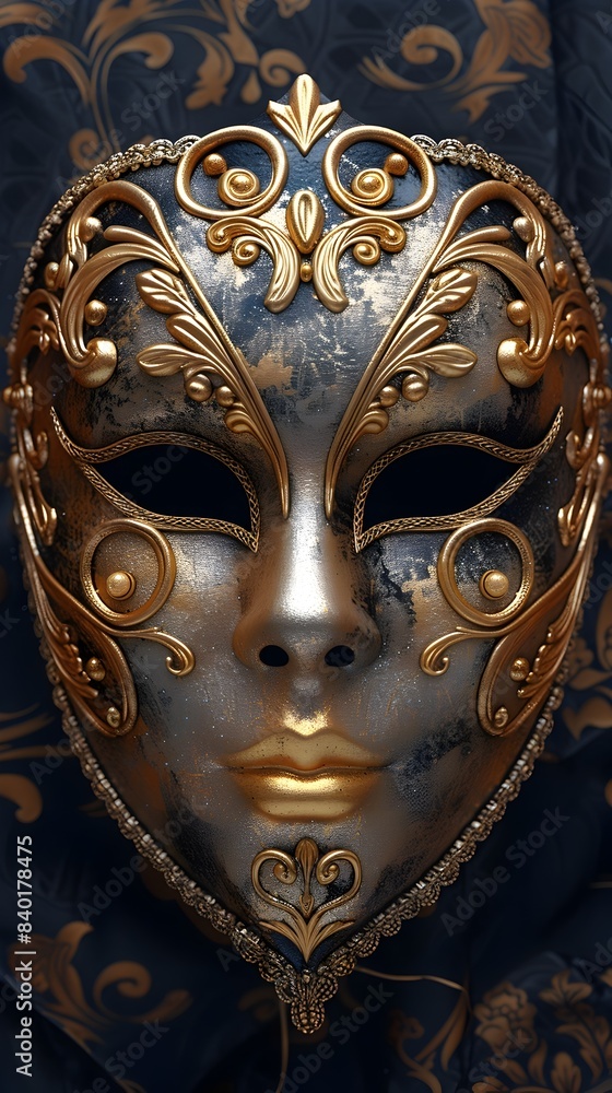 Ornate Golden Masquerade Mask for Elegant and Festivities Ornate Golden Masquerade Mask for Elegant and Festivities
