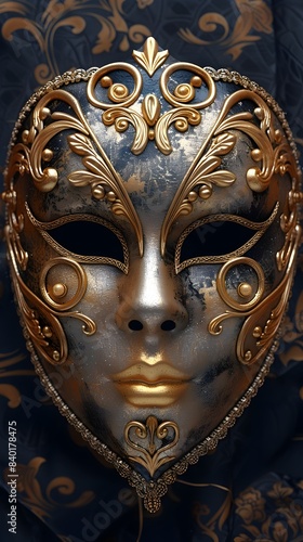 Ornate Golden Masquerade Mask for Elegant and Festivities