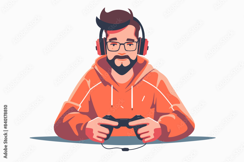 Gamer. A guy plays video games. Cybersport. Gamer. A guy plays video games. Cybersport.