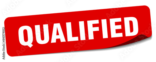 qualified sticker. qualified label