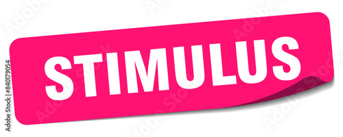stimulus sticker. stimulus label