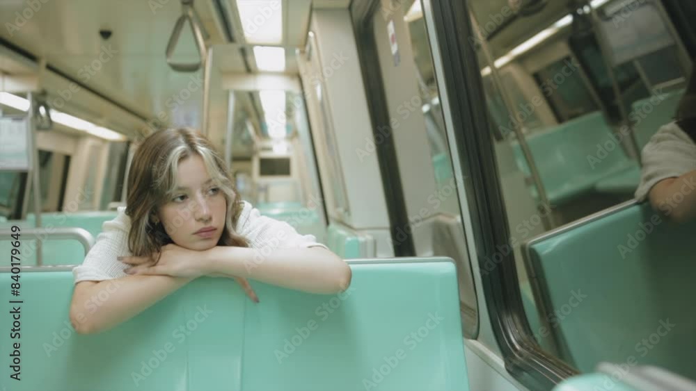 Sad Woman on a Metro in Istanbul Sad Woman on a Metro in Istanbul