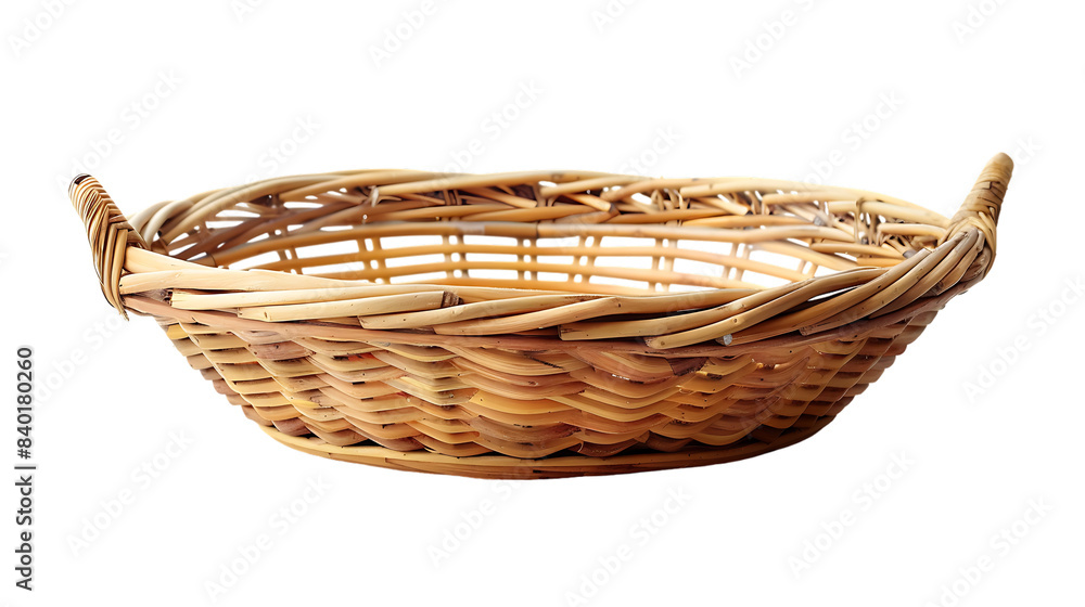Empty wooden fruit or bread basket isolated on transparent background Empty wooden fruit or bread basket isolated on transparent background