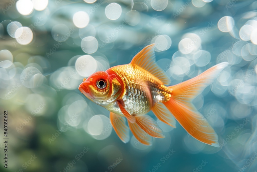 Goldfish swimming submerged Goldfish swimming submerged
