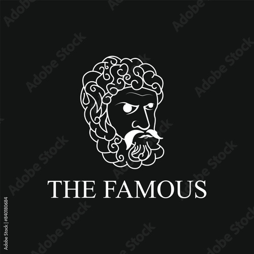 head aristotle logo design vector concept idea