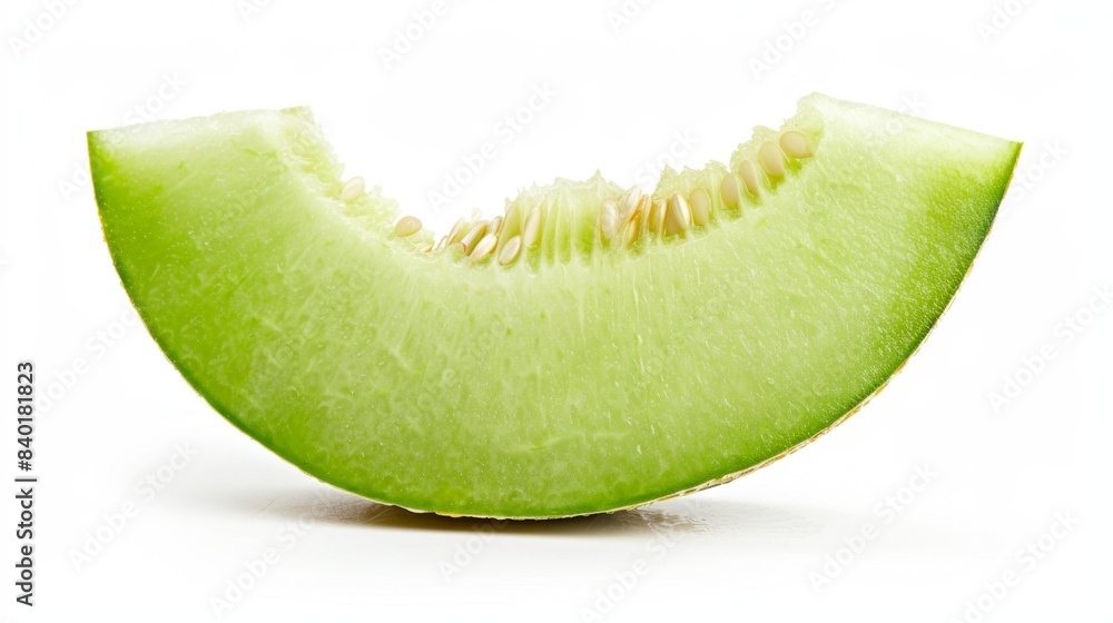 singed slice honeydew melon slice Isolated on white backgroud singed slice honeydew melon slice Isolated on white backgroud