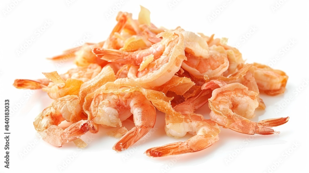 dried shrimp Isolated on white background. cooking ingredients for healthful food concept for designer dried shrimp Isolated on white background. cooking ingredients for healthful food concept for designer