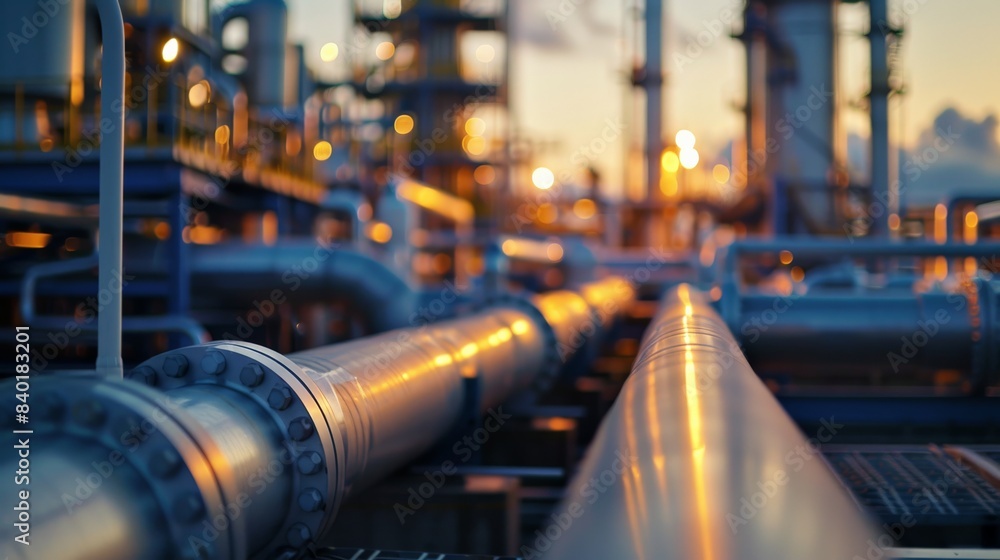 Pipeline and pipe rack of petroleum, chemical, hydrogen or ammonia industrial plant, industrial zone. Pipeline and pipe rack of petroleum, chemical, hydrogen or ammonia industrial plant, industrial zone.