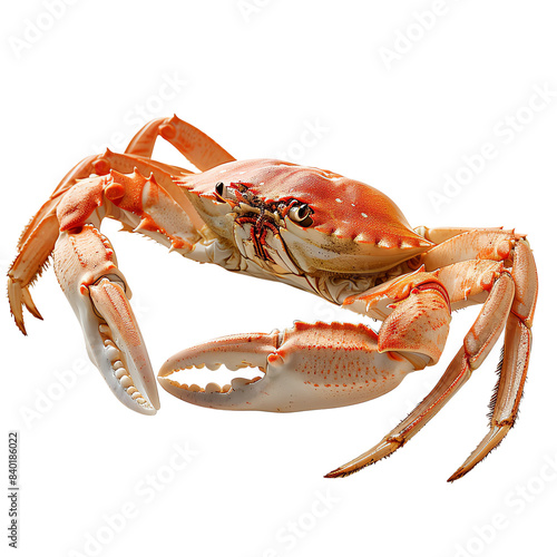 Red crab on transparent background. photo