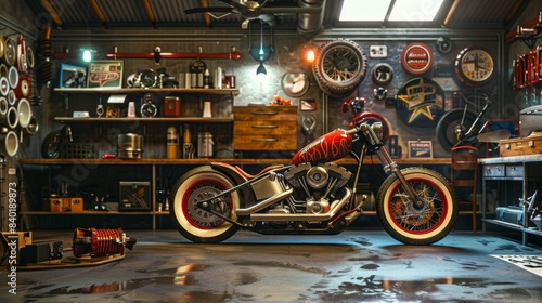 Vintage Motorcycle and Hot Rod Garage Custom Fabrication Tools Classic Cars and Retro Business Cards Stock Image