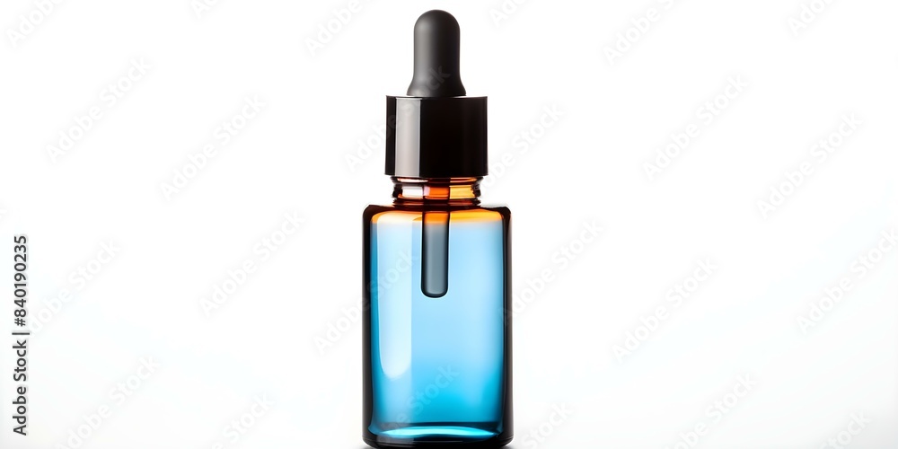 Isolated glass dropper bottle for oil or skincare products on white background. Concept Product Photography, Glass Bottle, Skincare, Oil, White Background Isolated glass dropper bottle for oil or skincare products on white background. Concept Product Photography, Glass Bottle, Skincare, Oil, White Background