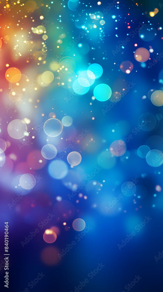 Abstract blurred background with bokeh lights and colorful bubbles Abstract blurred background with bokeh lights and colorful bubbles