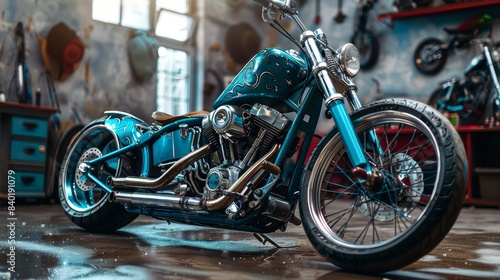 Rev Up Your Business Custom Motorcycle Paint Shop Transforms Bikes with Vibrant Airbrushed Colors and Blank Business Cards