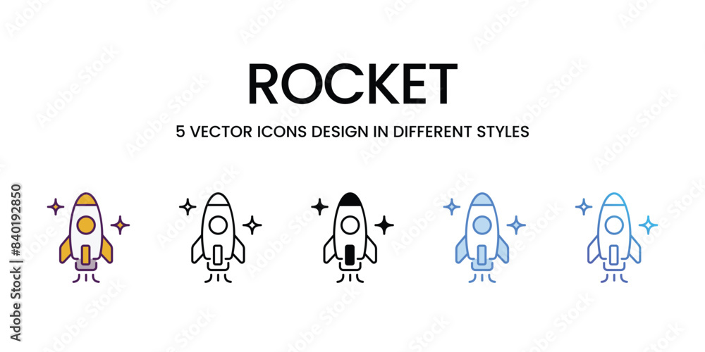 Rocket icons vector set stock illustration. Rocket icons vector set stock illustration.