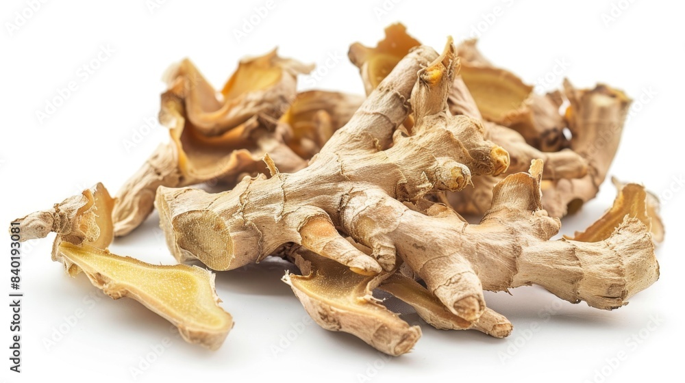 dried ginger root Isolated on white background. cooking ingredients for healthful food concept for designer dried ginger root Isolated on white background. cooking ingredients for healthful food concept for designer