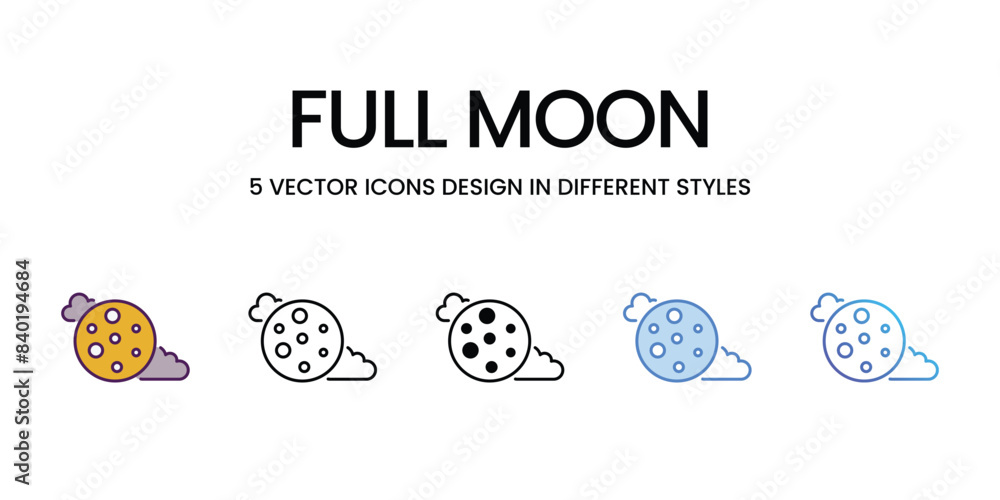 Full Moon icons vector set stock illustration. Full Moon icons vector set stock illustration.