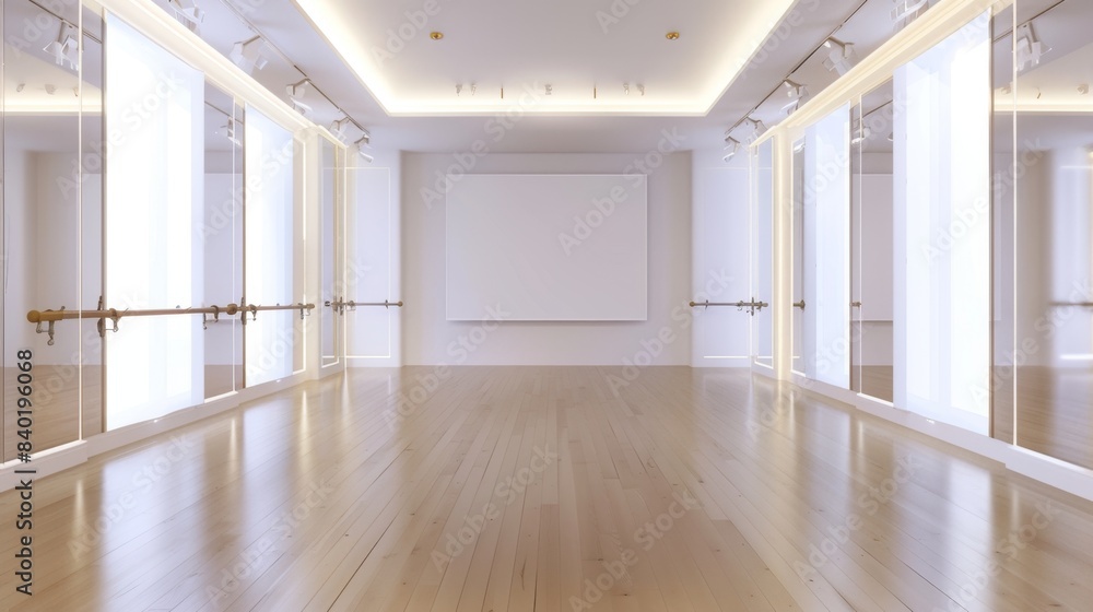 Obraz premium Enchanting Dance Studio Reflections Elegance and Opportunity Await