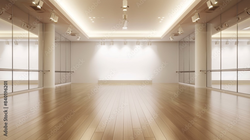 Obraz premium Enchanting Dance Studio Reflections Elegance and Opportunity Await