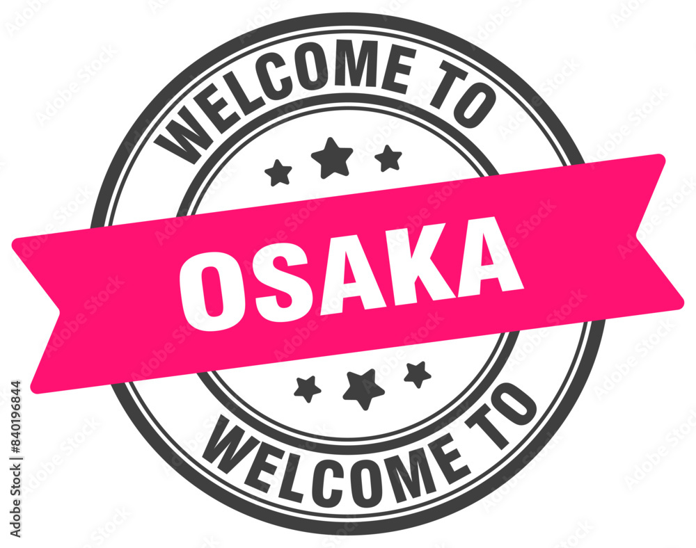 Fototapeta premium Welcome to Osaka stamp. Osaka round sign