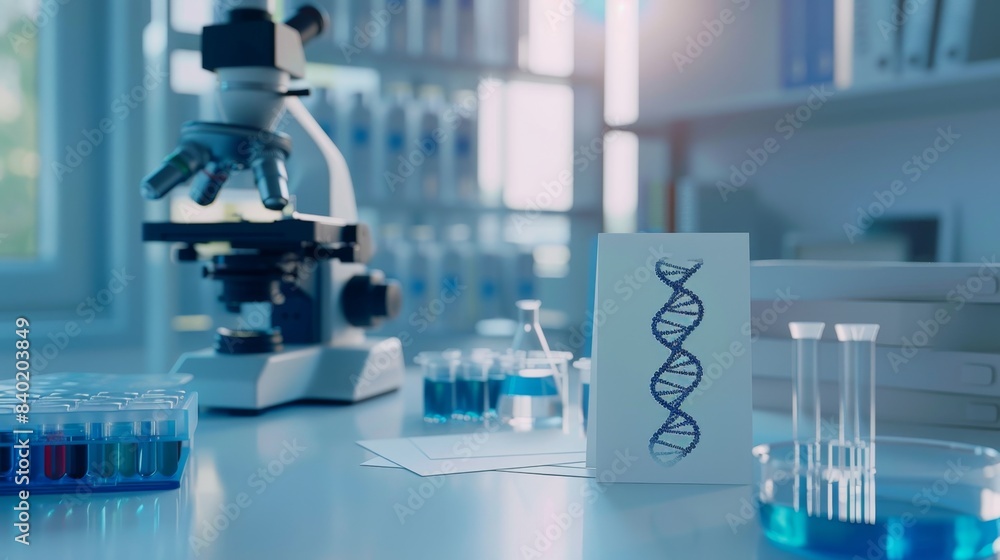 CuttingEdge Biotech Lab DNA Helix Model Microscope and Business Cards CuttingEdge Biotech Lab DNA Helix Model Microscope and Business Cards