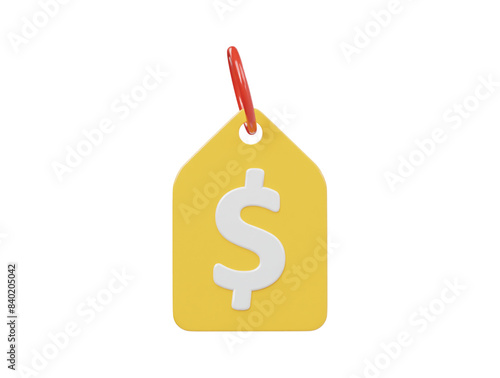 Price tag icon 3d render illustration