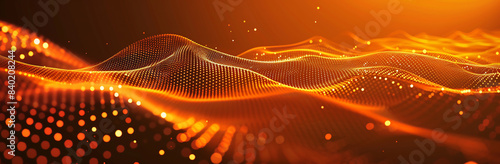 Abstract Orange Digital Wave