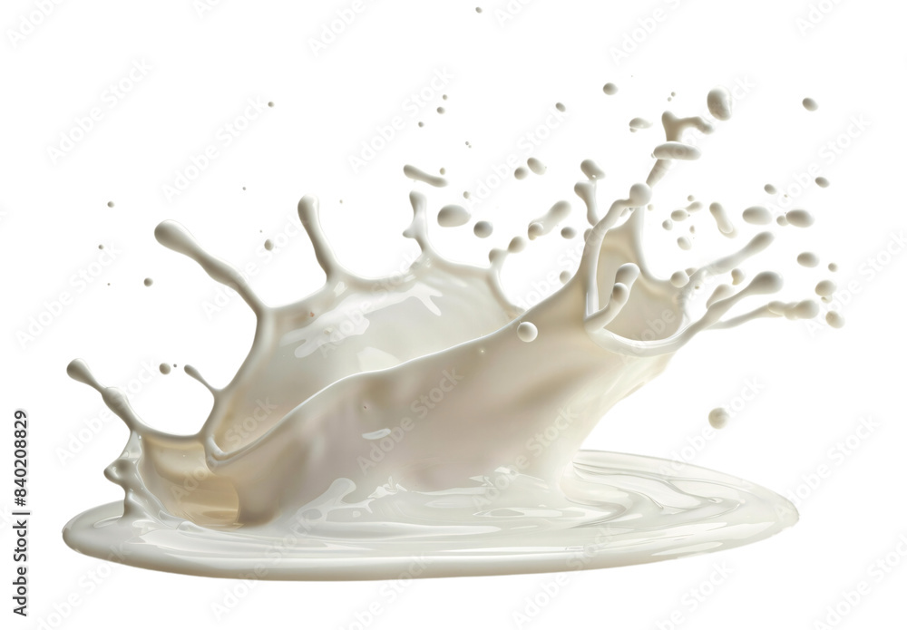 Dynamic Milk Splash Isolated on White Background Dynamic Milk Splash Isolated on White Background