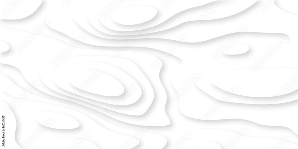 Abstract white paper cut background with lines. Background of the topographic map. White wave paper curved reliefs abstract background. Realistic papercut decoration textured with wavy layers. Abstract white paper cut background with lines. Background of the topographic map. White wave paper curved reliefs abstract background. Realistic papercut decoration textured with wavy layers.