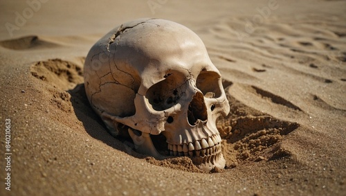 Human skull on the desert sand © Konrad