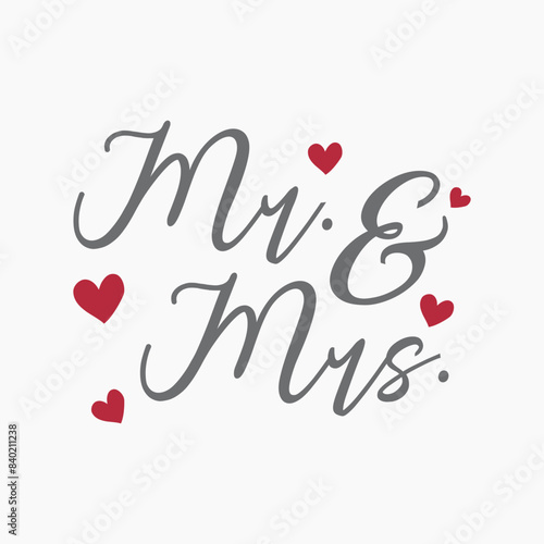 Mr and Mrs Wedding Cuttable Design Vector