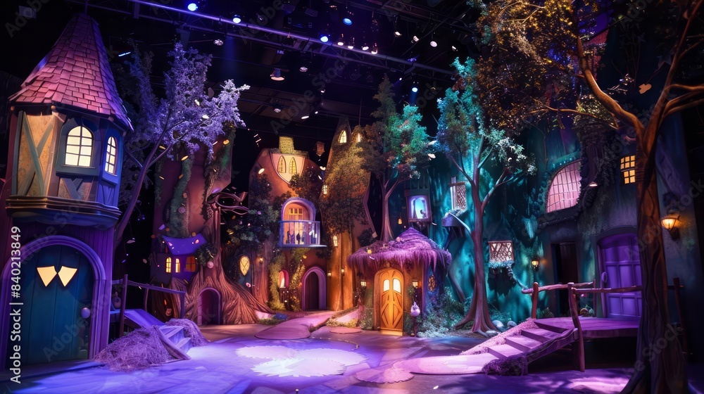 Obraz premium The festival dedicated to childrens literature showcases a stage designed to inspire with fairytale themes and characters