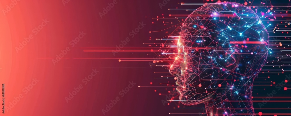 AI adapting flat design front view machine learning algorithm animation ...
