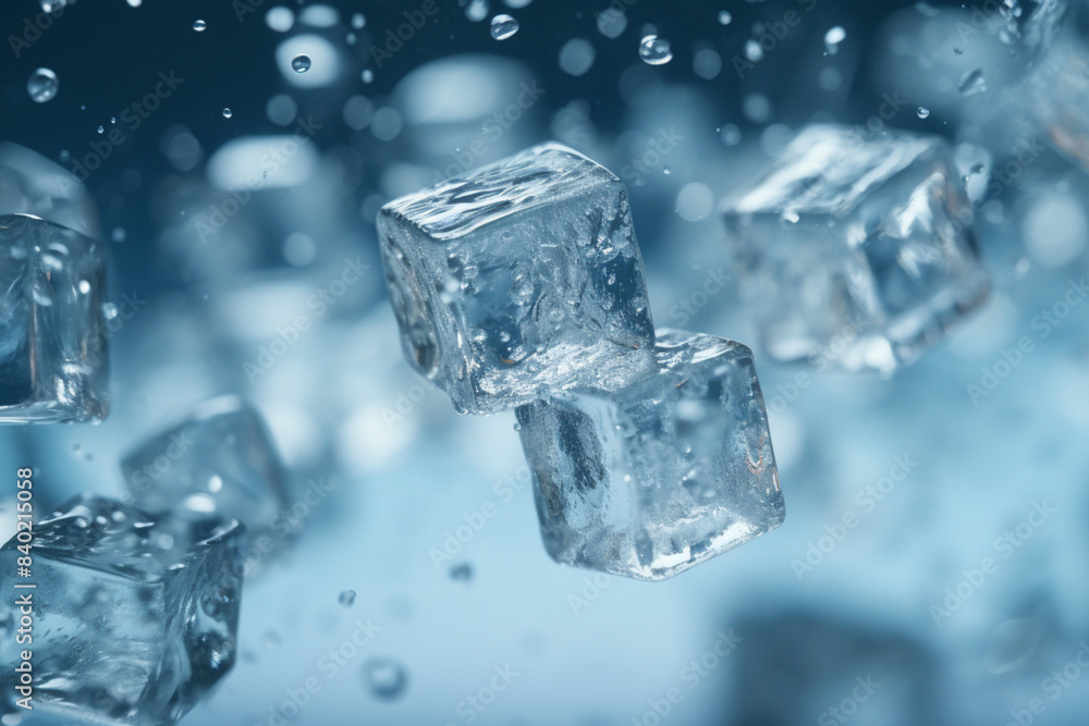 Obraz premium ice cubes on black background