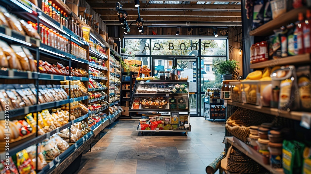 A store with a lot of food and drinks, food technology innovation