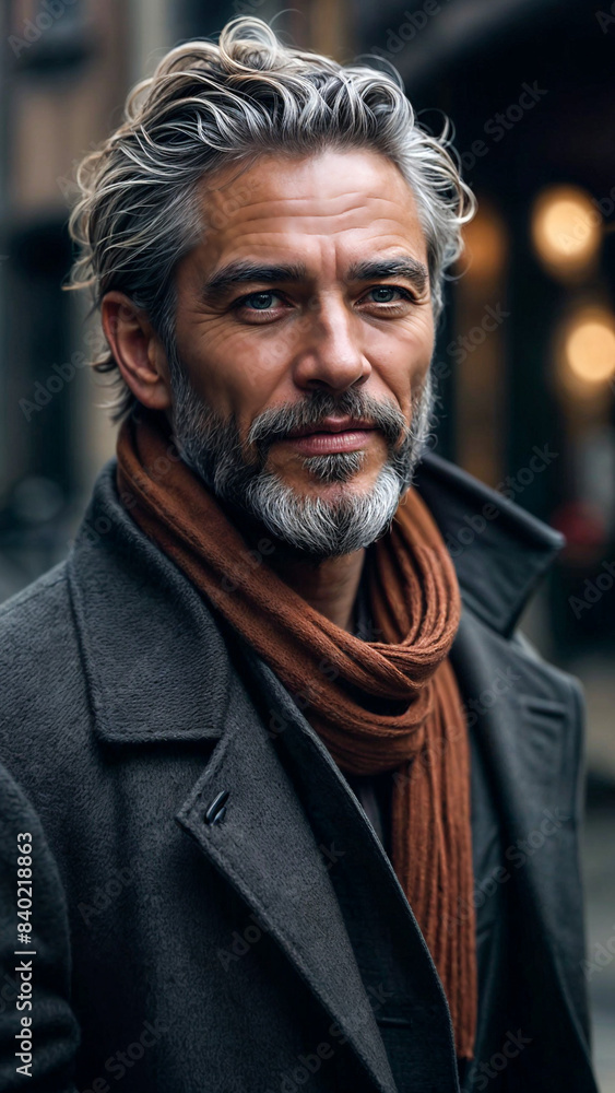 A painting of a Silver Lining, Timeless Tailoring, Wisdom's Portrait, Distinguished Grace, Executive Elegance. A painting of a Silver Lining, Timeless Tailoring, Wisdom's Portrait, Distinguished Grace, Executive Elegance.