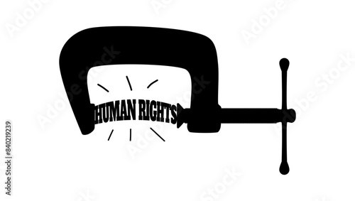 oppression of human rights, black isolated silhouette