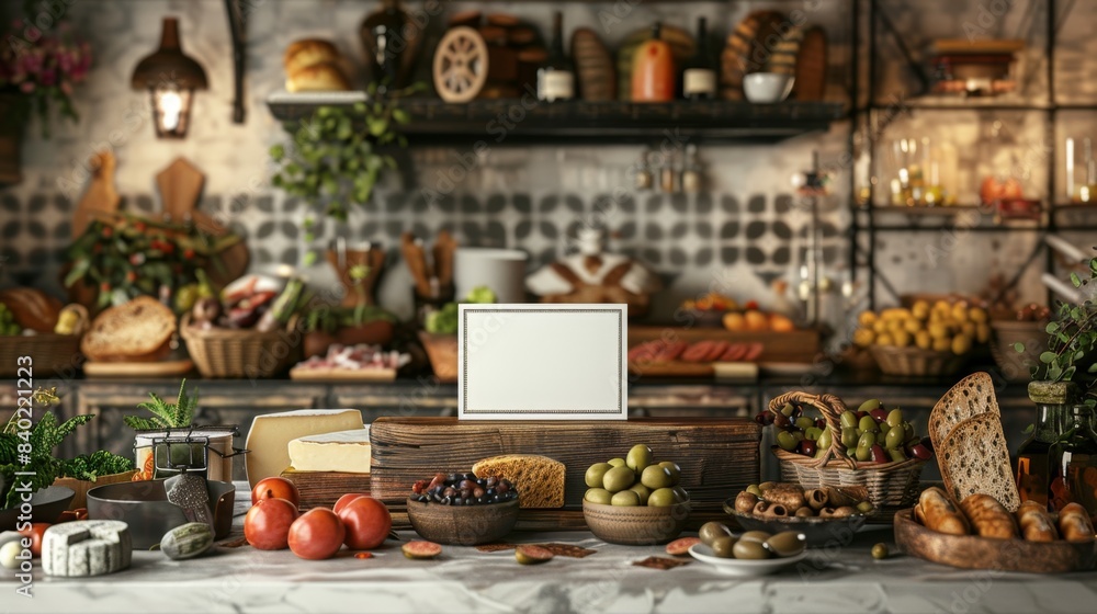 Artisan Deli Display Gourmet Cheese Meats and Fresh Bread with Blank Business Cards Culinary Delight and Networking Opportunity Artisan Deli Display Gourmet Cheese Meats and Fresh Bread with Blank Business Cards Culinary Delight and Networking Opportunity